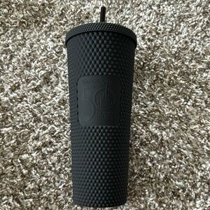 Disney Parks Starbucks Tumbler Black Matte Diamond Studded WDW 50th Anniversary